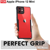 VAKIBO Best Selling Black and Transparent Back Cover Case Made With Soft TPU and Acrylic With 4 Corner and Camera Protection Suitable for Apple iPhone 12 Mini
