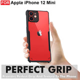 VAKIBO Best Selling Black and Transparent Back Cover Case Made With Soft TPU and Acrylic With 4 Corner and Camera Protection Suitable for Apple iPhone 12 Mini