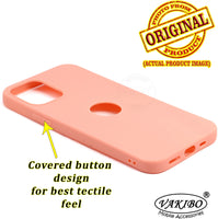 VAKIBO 1.2 MM Thick Peach Coloured Soft TPU Rubber Back Cover Case With Camera Protection Ring Suitable for Apple iPhone 12 Pro