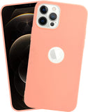 VAKIBO 1.2 MM Thick Peach Coloured Soft TPU Rubber Back Cover Case With Camera Protection Ring Suitable for Apple iPhone 12 Pro