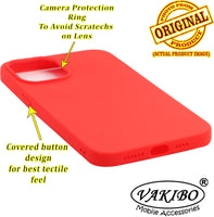 VAKIBO 1.2 MM Thick Red Coloured Soft TPU Rubber Back Cover Case With Camera Protection Ring Suitable for Apple iPhone 12 Pro Max