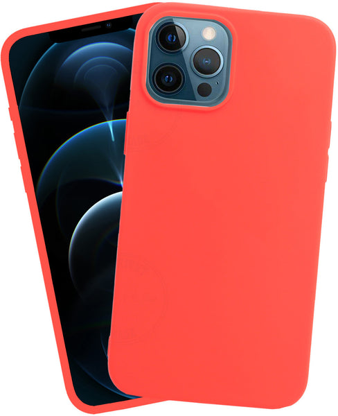 VAKIBO 1.2 MM Thick Red Coloured Soft TPU Rubber Back Cover Case With Camera Protection Ring Suitable for Apple iPhone 12 Pro Max
