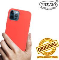 VAKIBO 1.2 MM Thick Red Coloured Soft TPU Rubber Back Cover Case With Camera Protection Ring Suitable for Apple iPhone 12 Pro Max