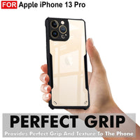 VAKIBO Best Selling Black and Transparent Back Cover Case Made With Soft TPU and Acrylic With 4 Corner and Camera Protection Suitable for Apple iPhone 13 Pro