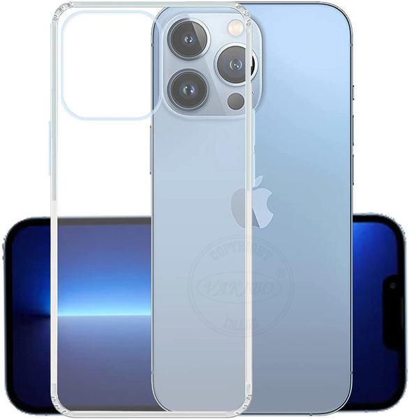 VAKIBO Premium Clear 1.5MM Thick Transparent Soft TPU Rubber Back Cover Case With Camera Protection Suitable for Apple iPhone 13 Pro Max
