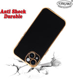 VAKIBO Golden Chrome Border Black Coloured Soft TPU Back Cover Case With Camera Protection Suitable for Apple iPhone 14
