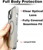 VAKIBO Megnatic Magsafe Grey Coloured Soft with Hard back Back Cover Case With Camera Protection Ring Suitable for iPhone 13