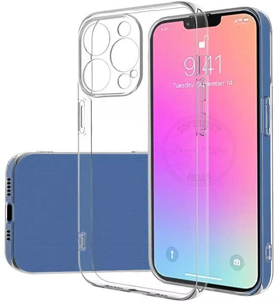 VAKIBO Premium Clear 2MM Thick Transparent Soft TPU Rubber Back Cover Case With Camera Protection Suitable for Apple iPhone 14 Pro