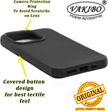 VAKIBO Niukin Dotted Design Black Coloured Soft TPU Rubber Back Cover Case With Camera Protection Ring Suitable for Apple iPhone 14 Pro