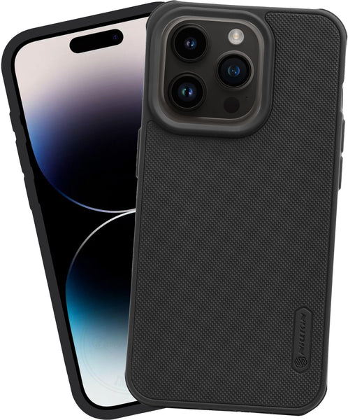 VAKIBO Niukin Dotted Design Black Coloured Soft TPU Rubber Back Cover Case With Camera Protection Ring Suitable for Apple iPhone 14 Pro