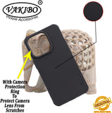 VAKIBO Niukin Dotted Design Black Coloured Soft TPU Rubber Back Cover Case With Camera Protection Ring Suitable for Apple iPhone 14 Pro