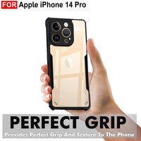 VAKIBO Best Selling Black and Transparent Back Cover Case Made With Soft TPU and Acrylic With 4 Corner and Camera Protection Suitable for Apple iPhone 14 Pro