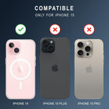 VAKIBO Megnatic Magsafe Transparent Soft with Hard back Back Cover Case With Camera Protection Ring Suitable for Apple iPhone 15