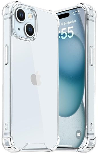 VAKIBO Super Premium Soft TPU Transparent Case With Dustplug,Side Grip,Corner Protection,lanyard Cuts,Camera Protection Suitable for iPhone 15 Plus