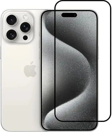 Super Premium Quality Tempered Glass Screen Guard Protector With Black Border Suitable For iPhone 15 PRO