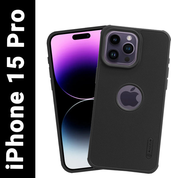 VAKIBO Niukin Dotted Design Black Coloured Soft TPU Rubber Back Cover Case With Camera Protection Ring Suitable for Apple iPhone 15 Pro
