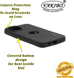 VAKIBO Niukin Dotted Design Black Coloured Soft TPU Rubber Back Cover Case With Camera Protection Ring Suitable for Apple iPhone 15 Pro