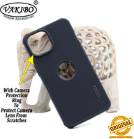 VAKIBO Niukin Dotted Design Black Coloured Soft TPU Rubber Back Cover Case With Camera Protection Ring Suitable for Apple iPhone 15 Pro