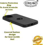 VAKIBO Niukin Dotted Design Black Coloured Soft TPU Rubber Back Cover Case With Camera Protection Ring Suitable for Apple iPhone 15 Pro Max