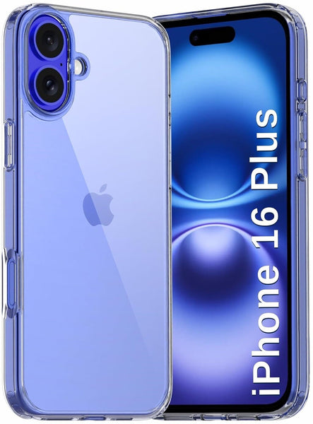 VAKIBO Premium Clear 2MM Thick Transparent Soft TPU Rubber Back Cover Case With Camera Protection Suitable for iPhone 16 Plus