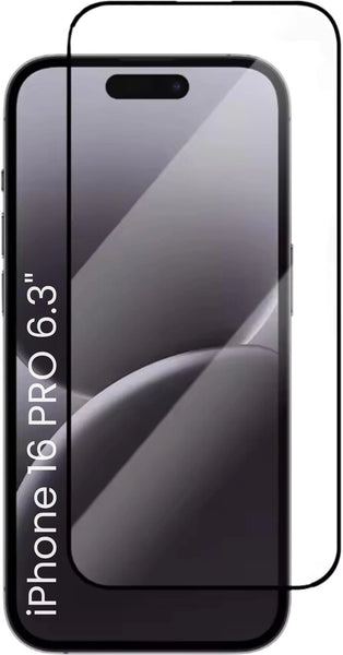 Super Premium Quality Tempered Glass Screen Guard Protector With Black Border Suitable For iPhone 16 Pro