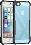 VAKIBO Best Selling Black and Transparent Back Cover Case Made With Soft TPU and Acrylic With 4 Corner and Camera Protection Suitable for Apple iPhone 5s