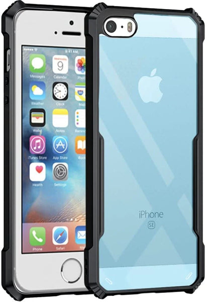 VAKIBO Best Selling Black and Transparent Back Cover Case Made With Soft TPU and Acrylic With 4 Corner and Camera Protection Suitable for Apple iPhone 5s