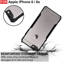 VAKIBO Best Selling Black and Transparent Back Cover Case Made With Soft TPU and Acrylic With 4 Corner and Camera Protection Suitable for Apple iPhone 6
