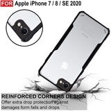 VAKIBO Best Selling Black and Transparent Back Cover Case Made With Soft TPU and Acrylic With 4 Corner and Camera Protection Suitable for Apple iPhone 7