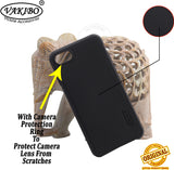 VAKIBO Niukin Dotted Design Black Coloured Soft TPU Rubber Back Cover Case With Camera Protection Ring Suitable for Apple iPhone 7