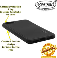 VAKIBO Niukin Dotted Design Black Coloured Soft TPU Rubber Back Cover Case With Camera Protection Ring Suitable for Apple iPhone 7