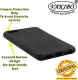 VAKIBO Niukin Dotted Design Black Coloured Soft TPU Rubber Back Cover Case With Camera Protection Ring Suitable for Apple iPhone 7