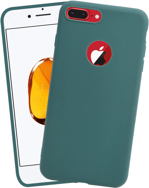 VAKIBO 1.2 MM Thick Green Coloured Soft TPU Rubber Back Cover Case With Camera Protection Ring Suitable for Apple iPhone 7 Plus
