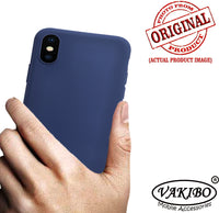 VAKIBO 1.2 MM Thick Blue Coloured Soft TPU Rubber Back Cover Case With Camera Protection Ring Suitable for Apple iPhone X