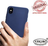 VAKIBO 1.2 MM Thick Blue Coloured Soft TPU Rubber Back Cover Case With Camera Protection Ring Suitable for Apple iPhone X