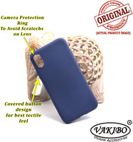 VAKIBO 1.2 MM Thick Blue Coloured Soft TPU Rubber Back Cover Case With Camera Protection Ring Suitable for Apple iPhone X