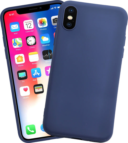 VAKIBO 1.2 MM Thick Blue Coloured Soft TPU Rubber Back Cover Case With Camera Protection Ring Suitable for Apple iPhone X