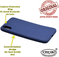 VAKIBO 1.2 MM Thick Blue Coloured Soft TPU Rubber Back Cover Case With Camera Protection Ring Suitable for Apple iPhone X