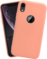 VAKIBO 1.2 MM Thick Peach Coloured Soft TPU Rubber Back Cover Case With Camera Protection Ring Suitable for Apple iPhone XR
