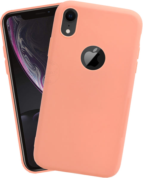 VAKIBO 1.2 MM Thick Peach Coloured Soft TPU Rubber Back Cover Case With Camera Protection Ring Suitable for Apple iPhone XR