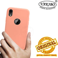VAKIBO 1.2 MM Thick Peach Coloured Soft TPU Rubber Back Cover Case With Camera Protection Ring Suitable for Apple iPhone XR