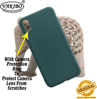 VAKIBO 1.2 MM Thick Green Coloured Soft TPU Rubber Back Cover Case With Camera Protection Ring Suitable for Apple iPhone XS Max