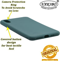 VAKIBO 1.2 MM Thick Green Coloured Soft TPU Rubber Back Cover Case With Camera Protection Ring Suitable for Apple iPhone XS Max