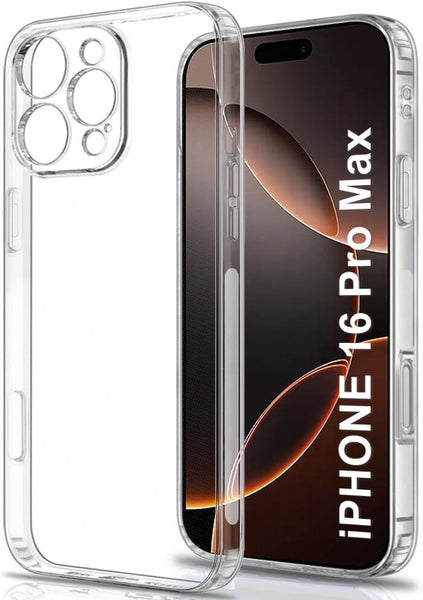 VAKIBO Premium Clear 1.5MM Thick Transparent Soft TPU Rubber Back Cover Case With Camera Protection Suitable for Apple iPhone 16 Pro Max