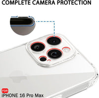 VAKIBO Premium Clear 1.5MM Thick Transparent Soft TPU Rubber Back Cover Case With Camera Protection Suitable for Apple iPhone 16 Pro Max