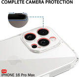 VAKIBO Premium Clear 1.5MM Thick Transparent Soft TPU Rubber Back Cover Case With Camera Protection Suitable for Apple iPhone 16 Pro Max