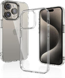 VAKIBO Premium Clear 2MM Thick Transparent Soft TPU Rubber Back Cover Case With Camera Protection Suitable for iPhone 15 Pro Max