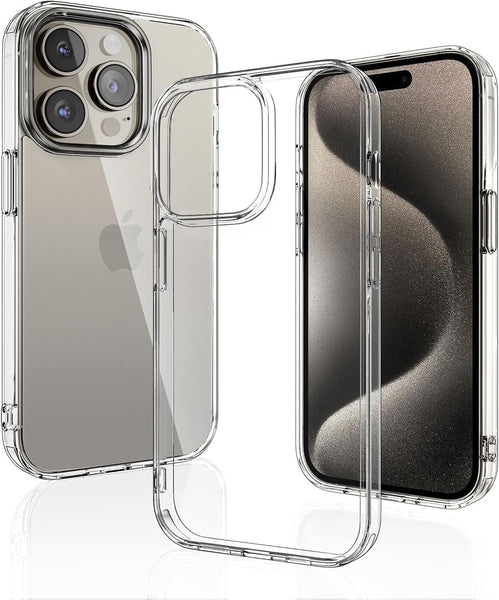 VAKIBO Premium Clear 2MM Thick Transparent Soft TPU Rubber Back Cover Case With Camera Protection Suitable for iPhone 15 Pro Max
