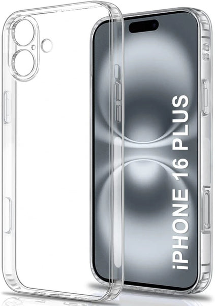 VAKIBO Premium Clear 1.5MM Thick Transparent Soft TPU Rubber Back Cover Case With Camera Protection Suitable for iPhone 16 Plus
