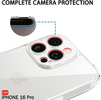 VAKIBO Premium Clear 1.5MM Thick Transparent Soft TPU Rubber Back Cover Case With Camera Protection Suitable for Apple iPhone 16 Pro